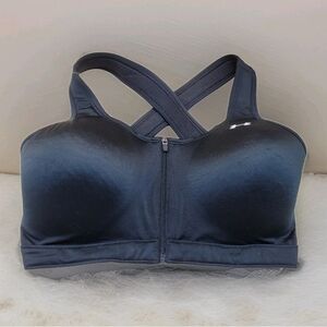 Under Armour High Impact Sports Bra Women’s Size M (34-36) FRONT ZIP criss-cross